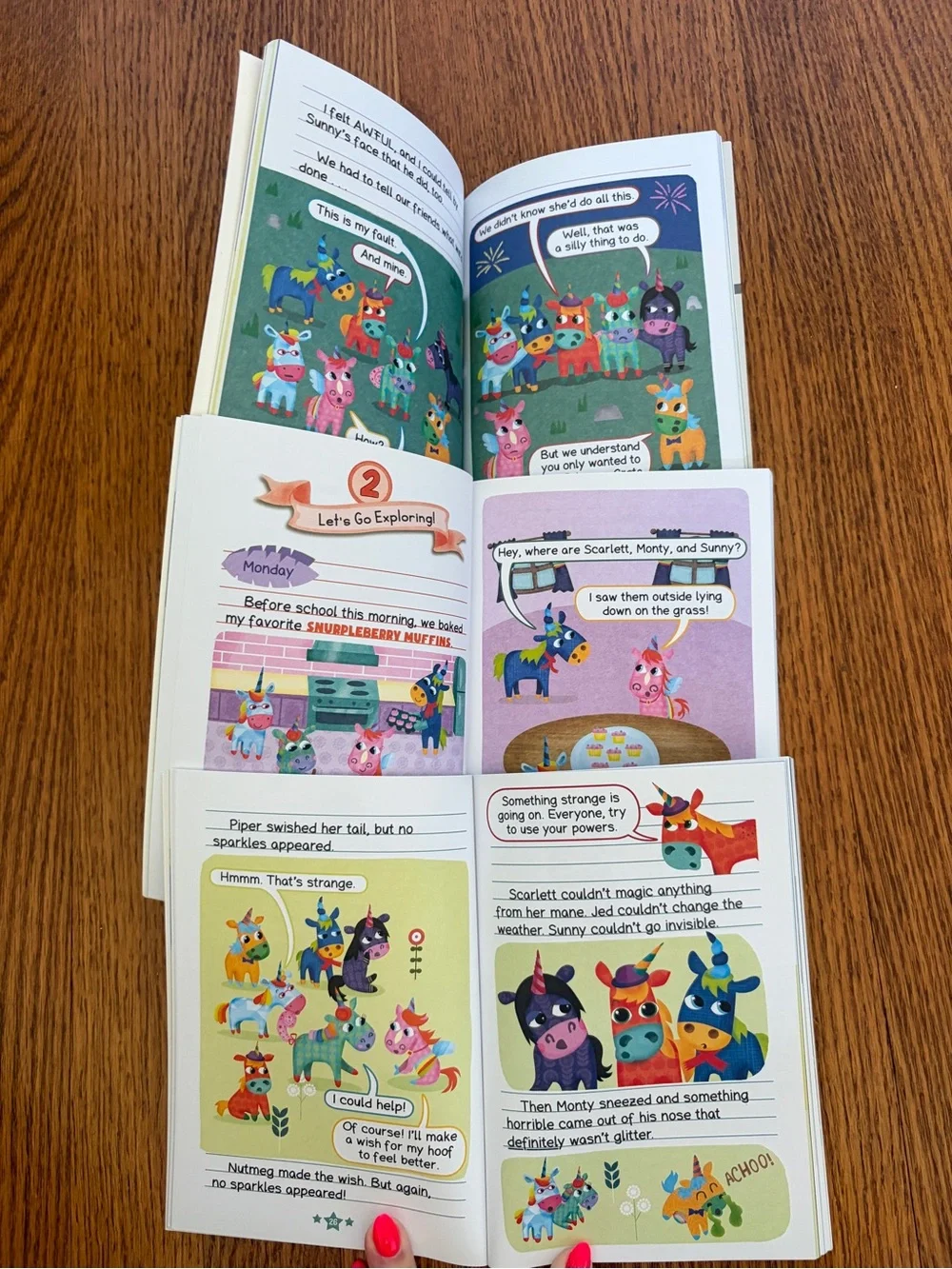 Scholastic Unicorn Diaries book set - pink, green, yellow, orange, purple, blue
